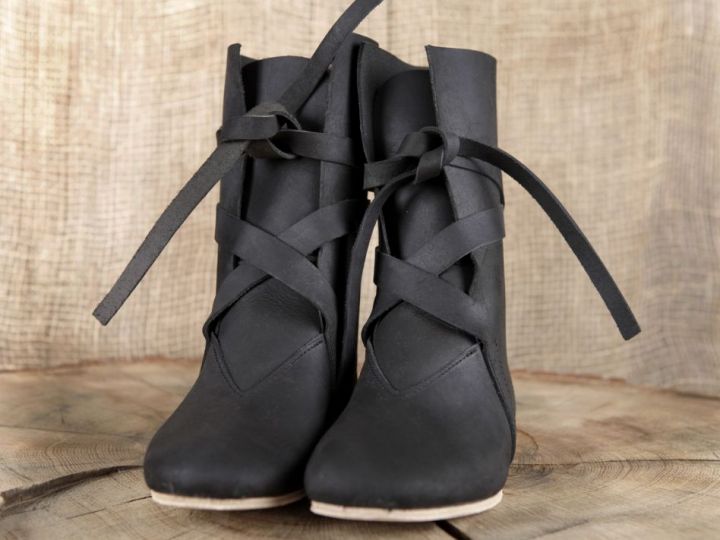 Viking boots with leather sole black 4