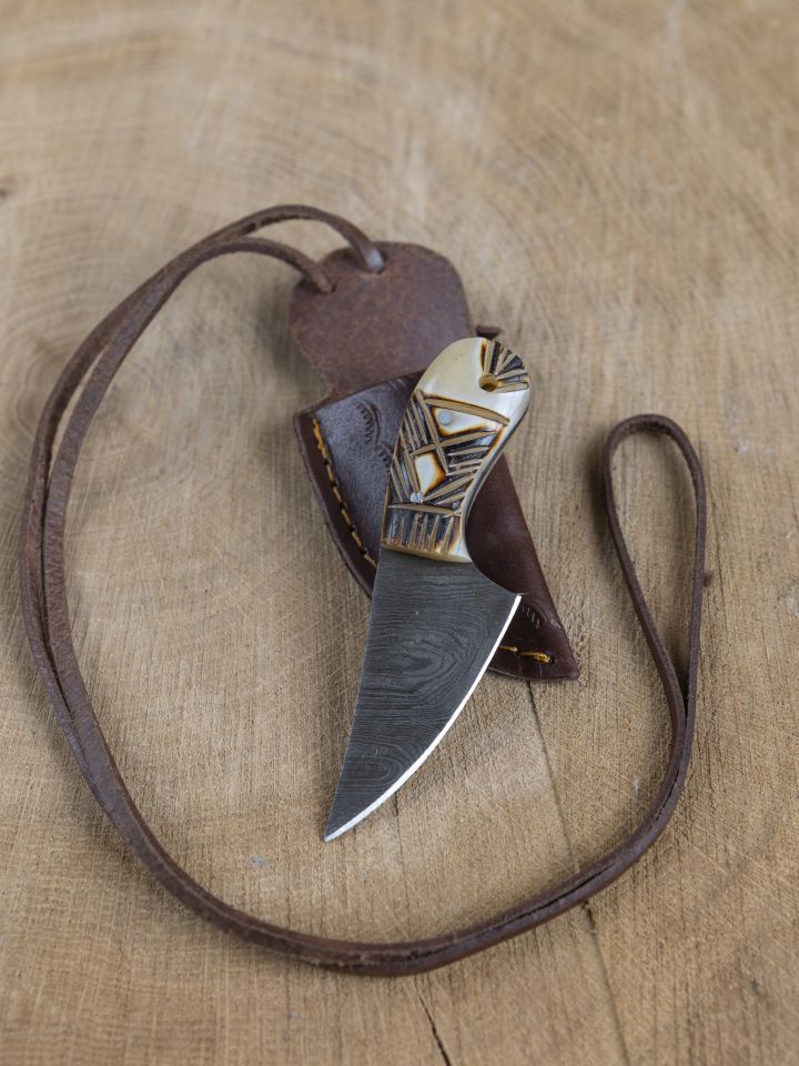 Neck Knife with Damascus blade 4