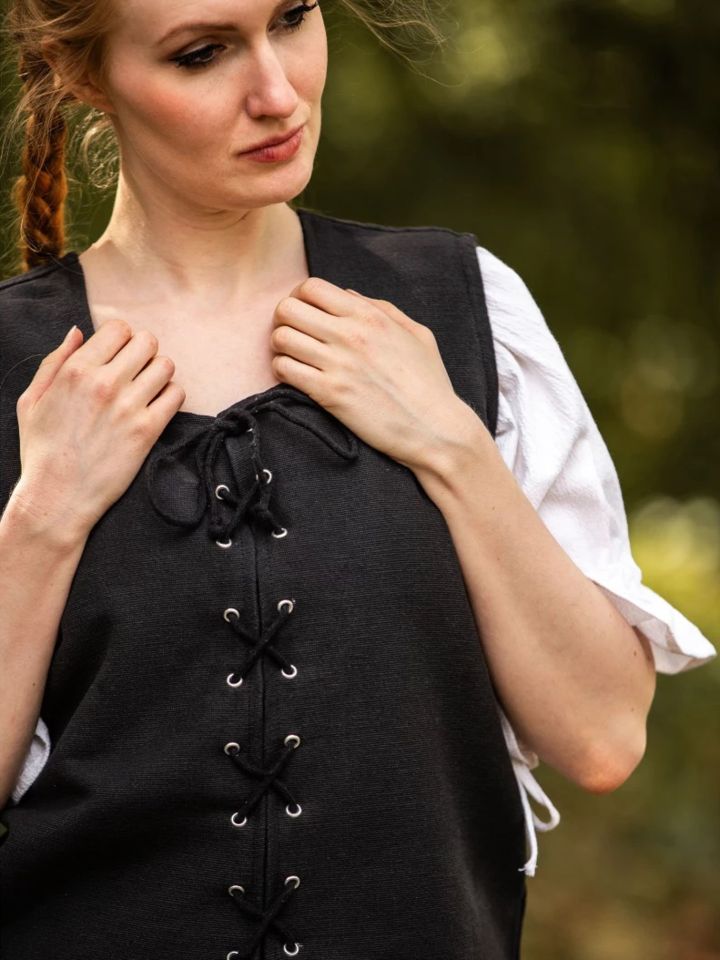 Bodice vest made of thick cotton fabric black 4