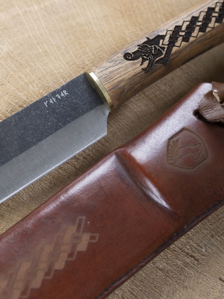 Viking sax knife with leather sheath 4