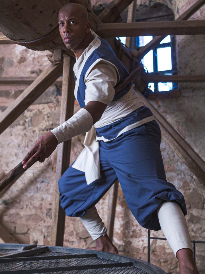 D&D monk vest willow blue-nature L 4