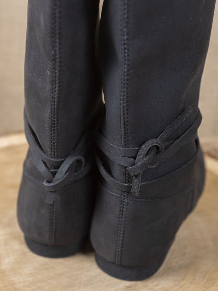 Viking boots Ole made from black nubuck leather 4