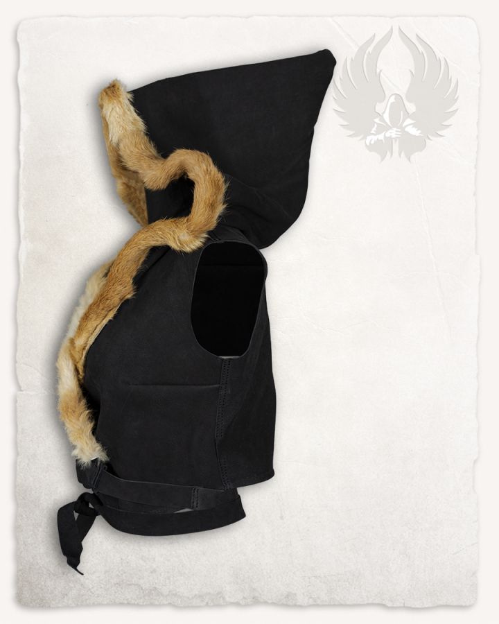 Black leather hooded top M 4