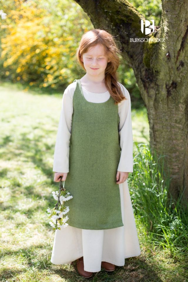 Children's overdress Ylva lime green 4