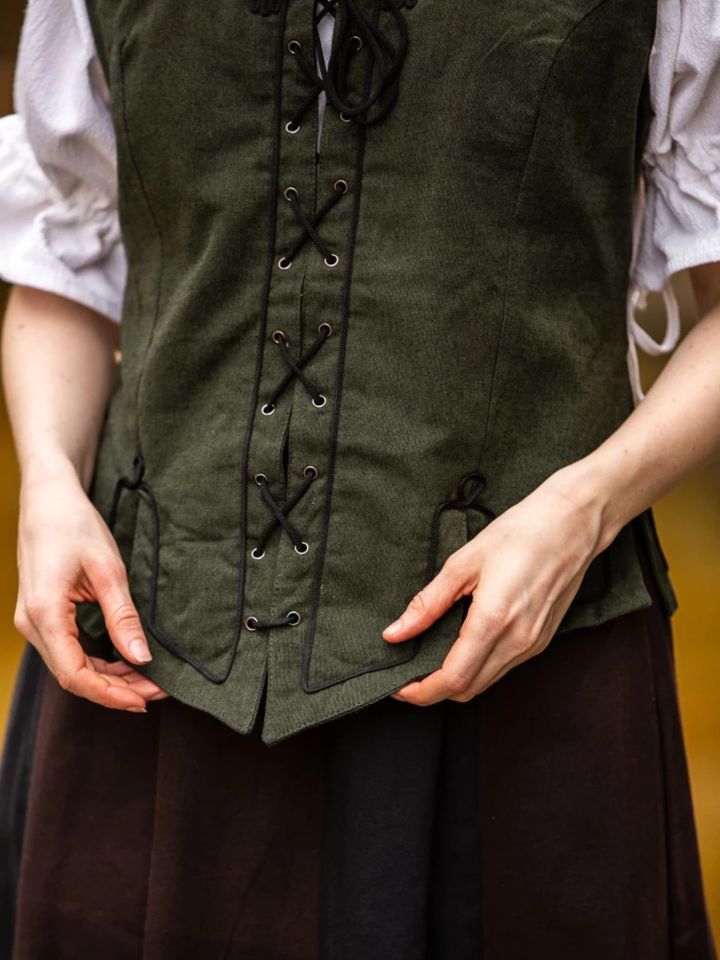 Selma bodice vest with embroidery green XXXL 4