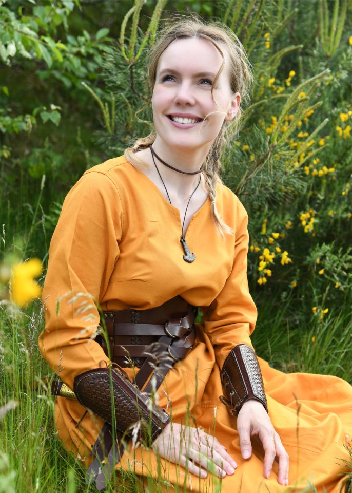Lightweight medieval dress Milla mustard yellow L 4