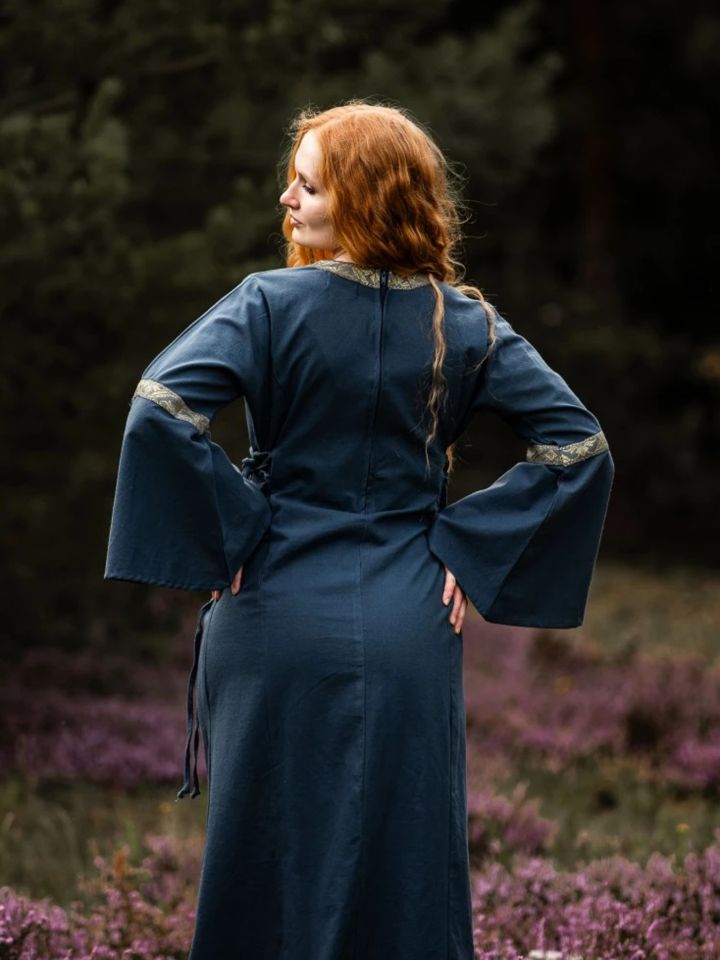 Dress with border dove blue 4