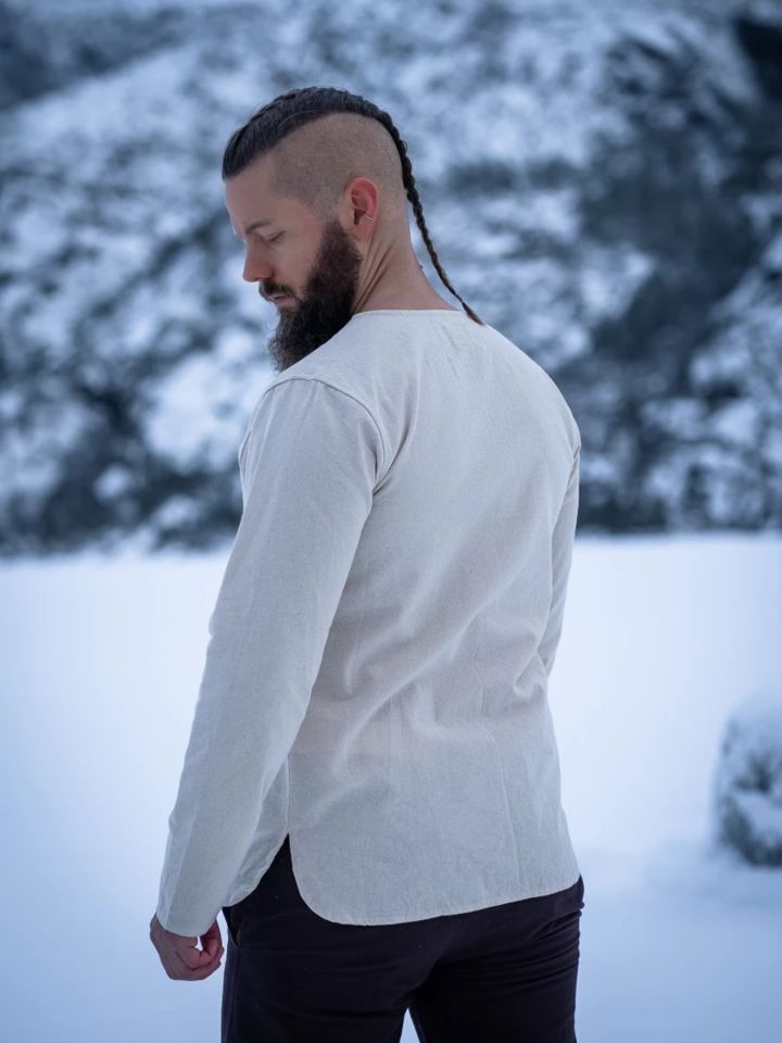 Medieval shirt Otto natural with side slits 4