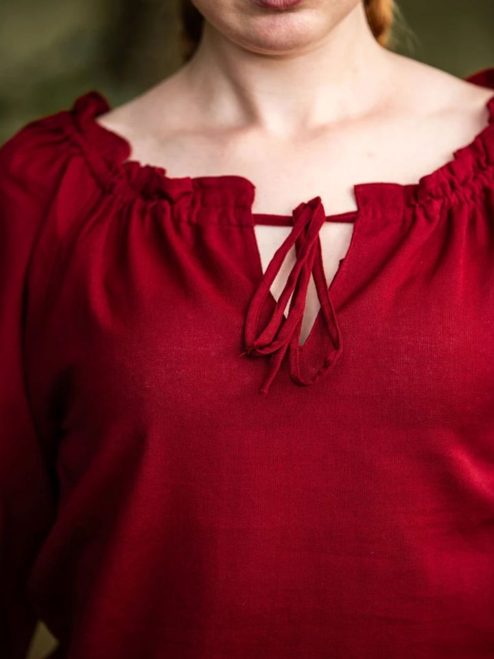 Blouse with lacing red XL 4