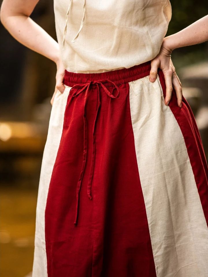 Skirt for the Middle Ages natural-red S/M 4