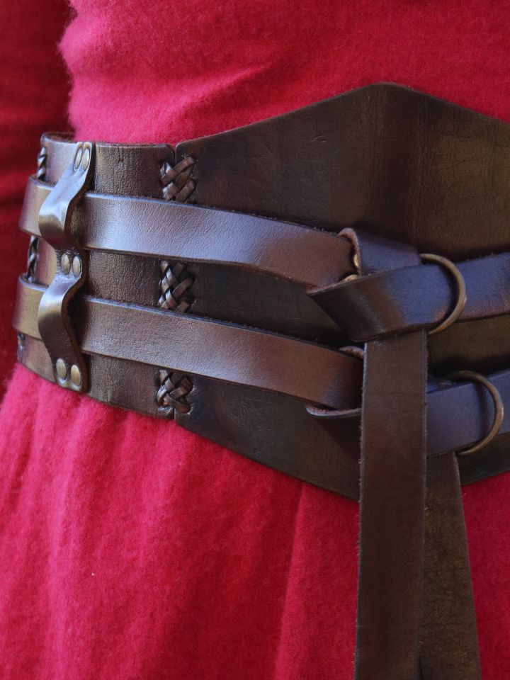 Wide double belt brown, unisex XXL 4