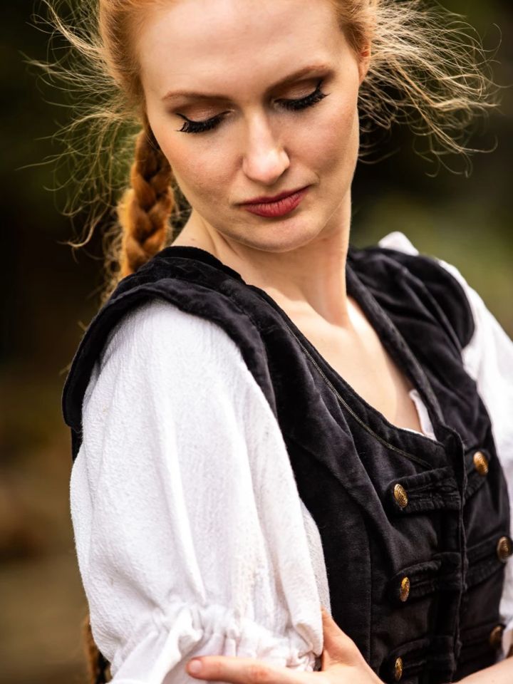 Bodice vest with metal buttons black 4