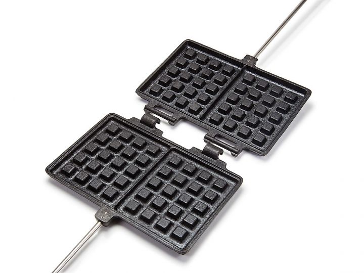 Cast iron waffle iron long 4