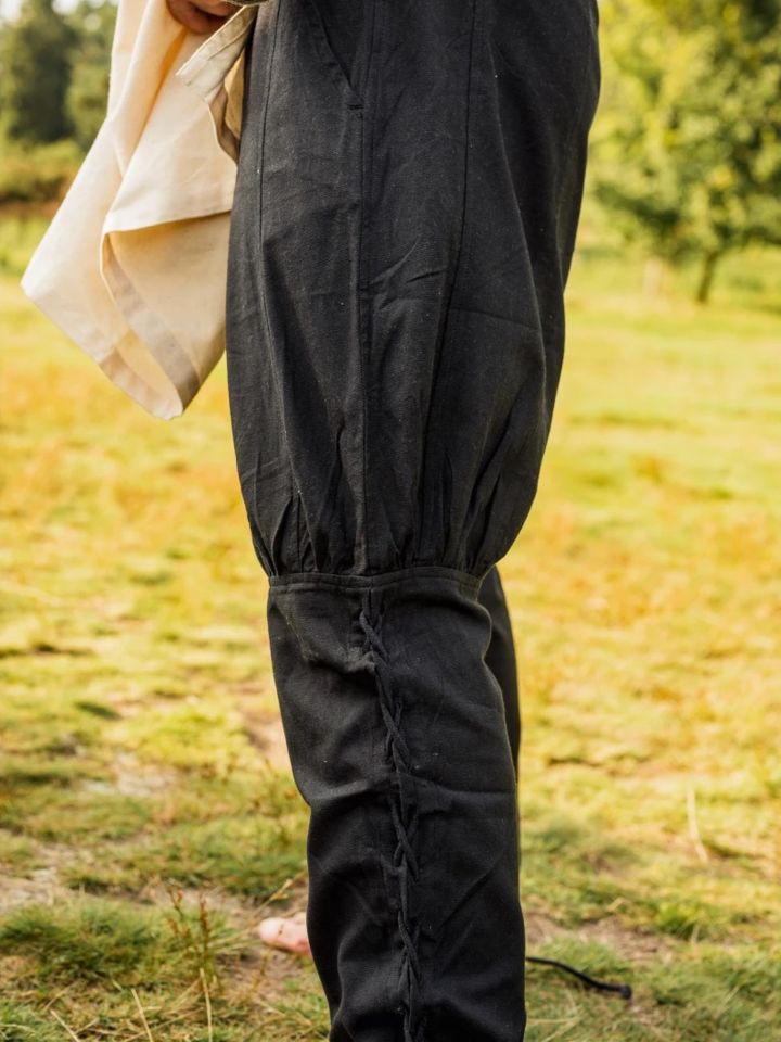 Pants with leg lacing black 4