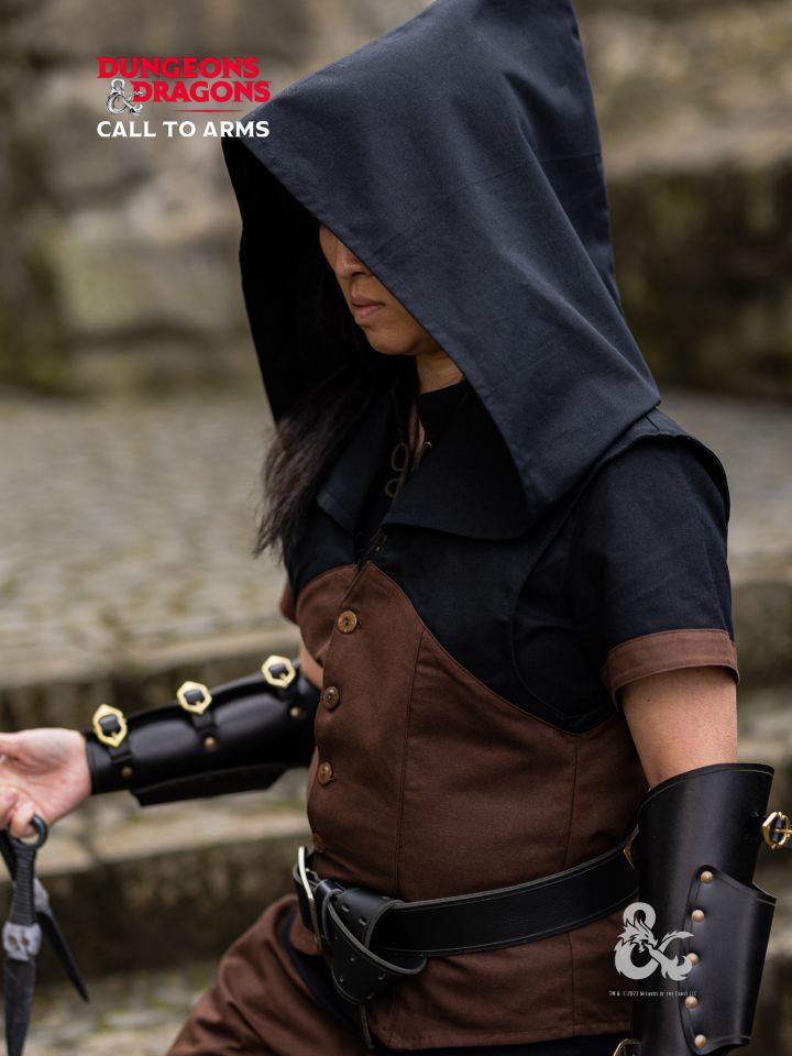 D&D rogue hooded vest brown 5