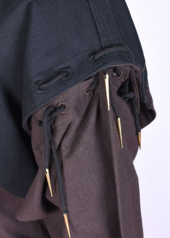 Tunic with detachable sleeves brown-black 5