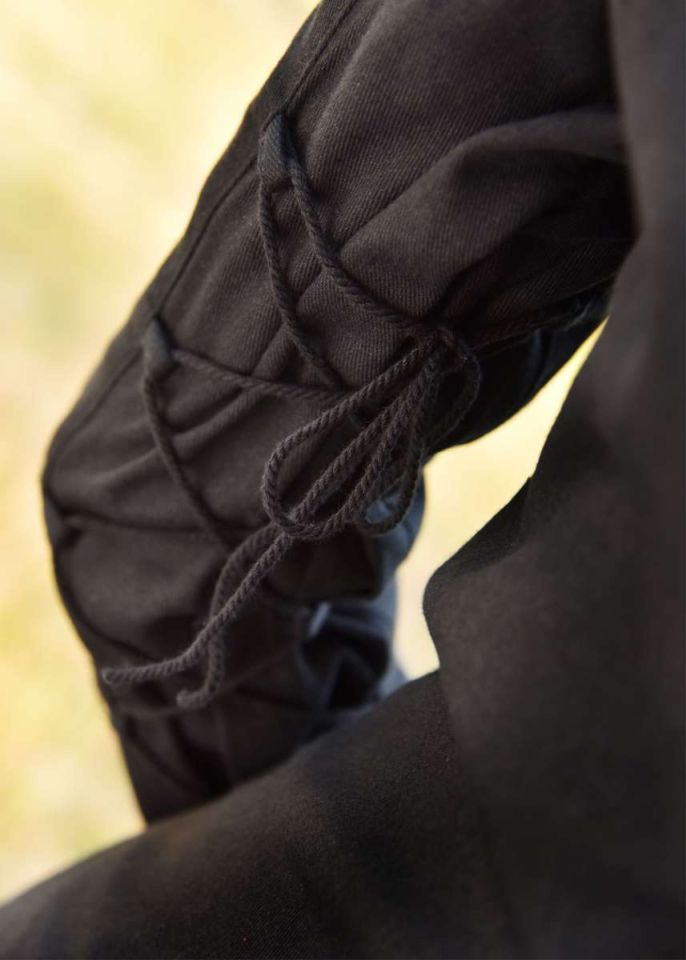 Medieval dress Meira with velvet details black M 5
