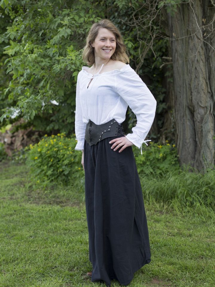 Wide leather bodice black M 5