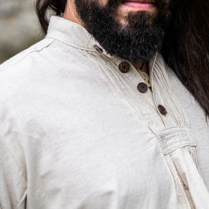 Tucked shirt with natural wooden buttons XXL 5