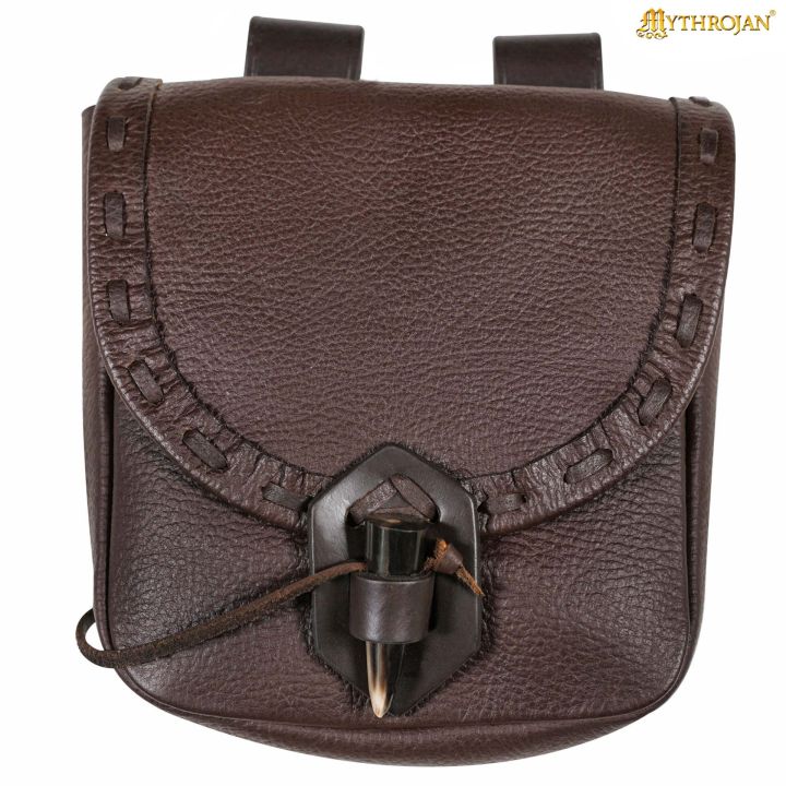 Belt pouch with horn closure brown 5