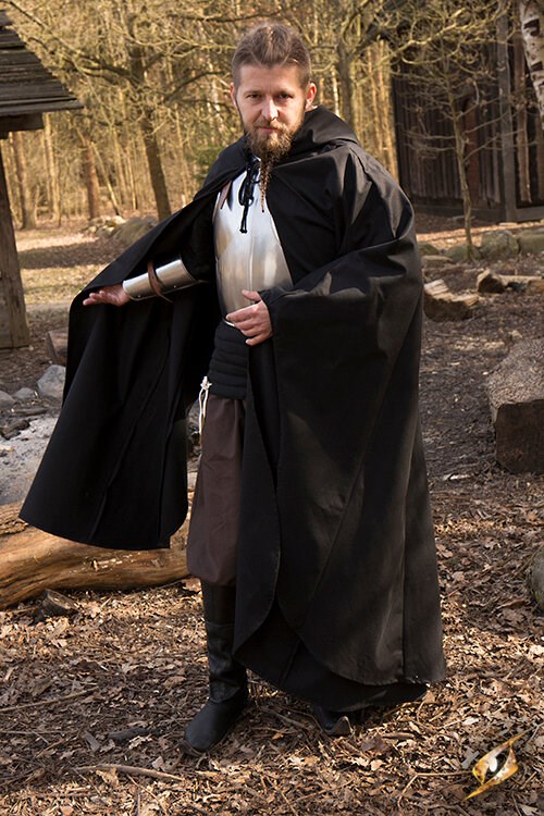 Hooded cloak Godfrey Twill black S/M 5