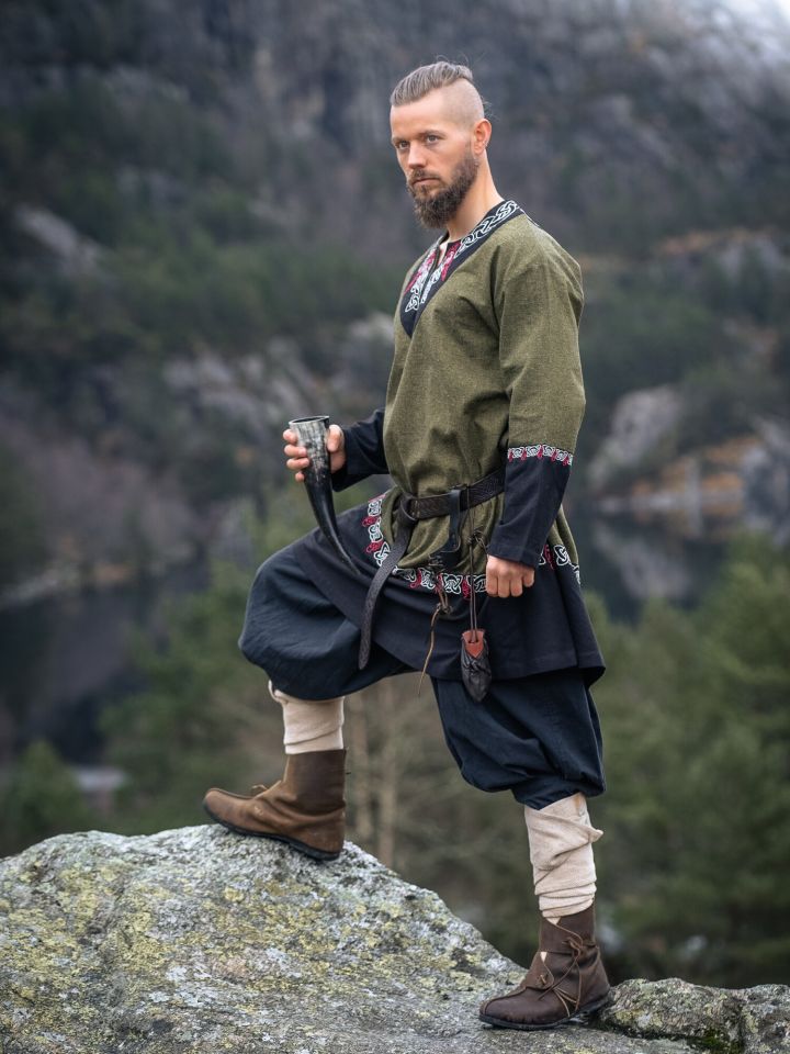 Viking tunic Freydis olive unisex 5