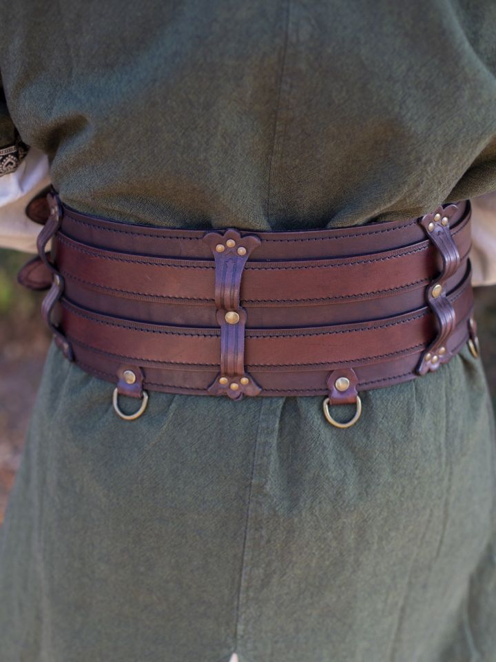 Elegant brown double belt S/M 5