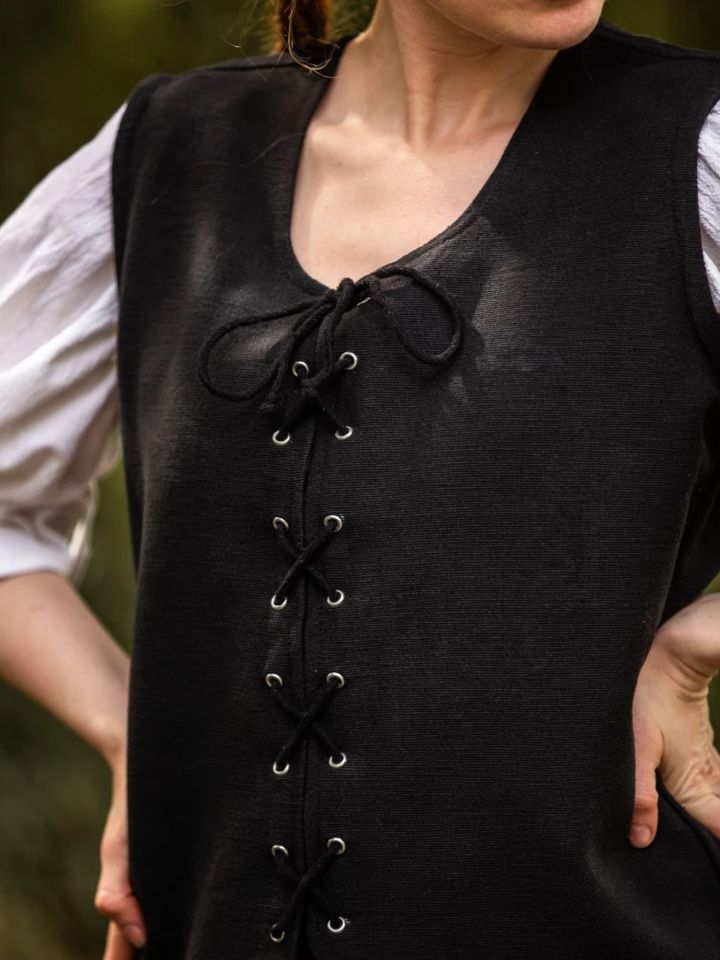 Bodice vest made of thick cotton fabric black 5