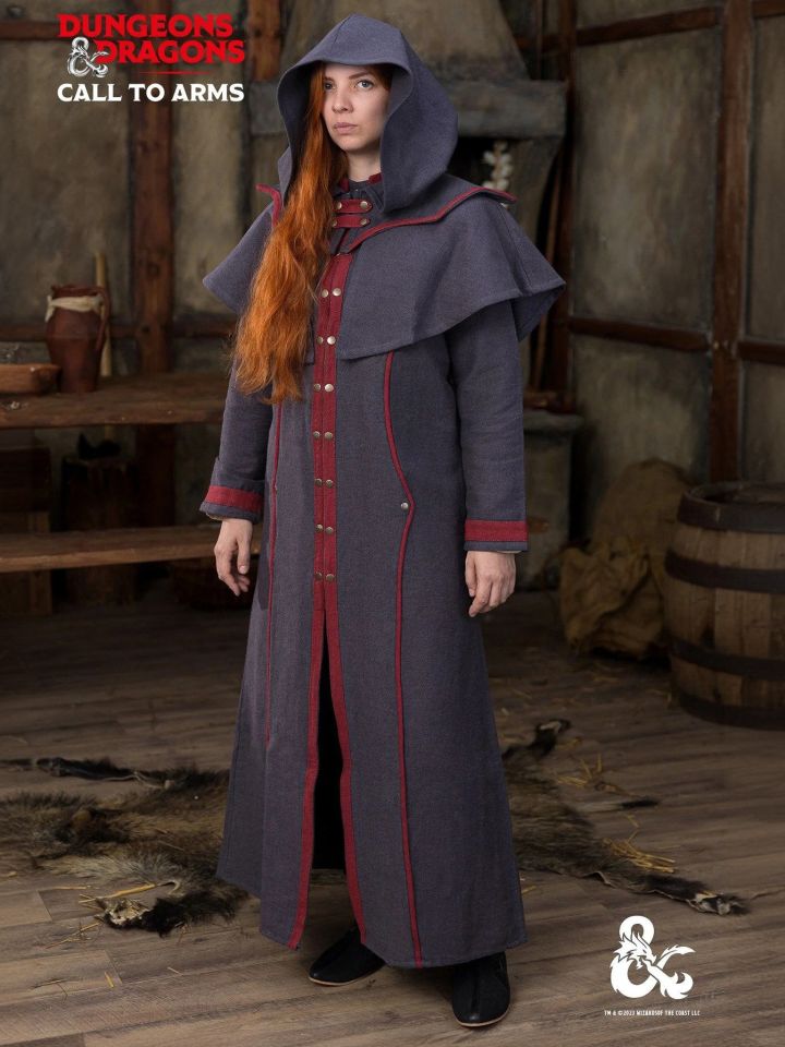 D&D Warlock hood with collar gray-red 5