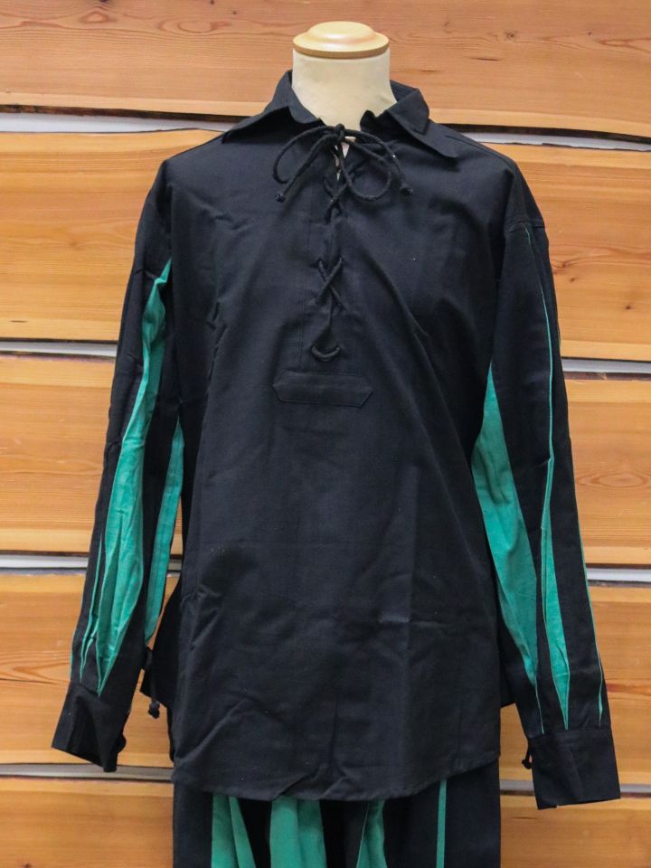 Landsknecht lace-up shirt Titurel black-green XXL/XXXL 5