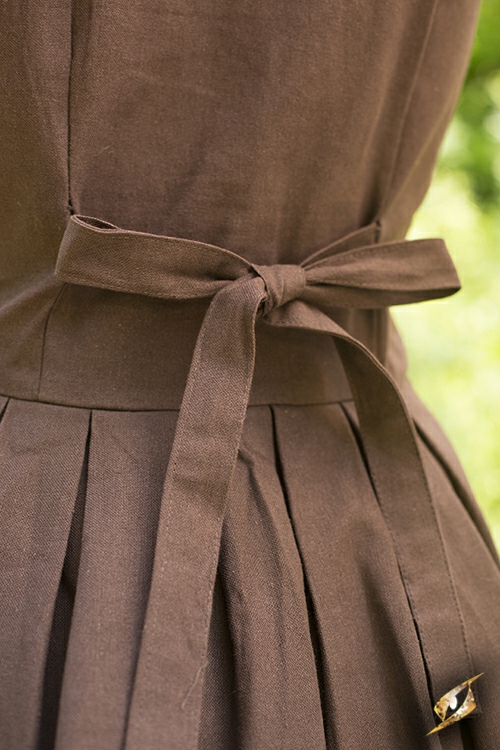 Simple lace-up dress dark brown 5