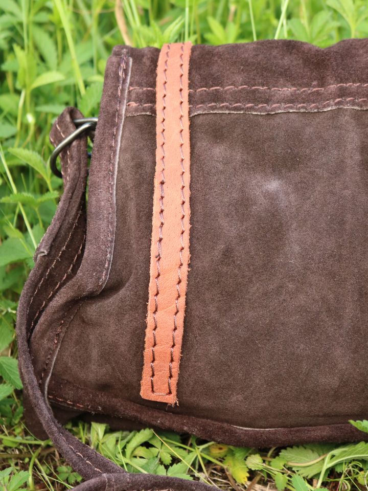 Brown suede shoulder bag 5