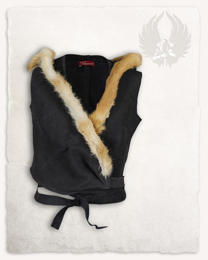 Black leather hooded top M 5