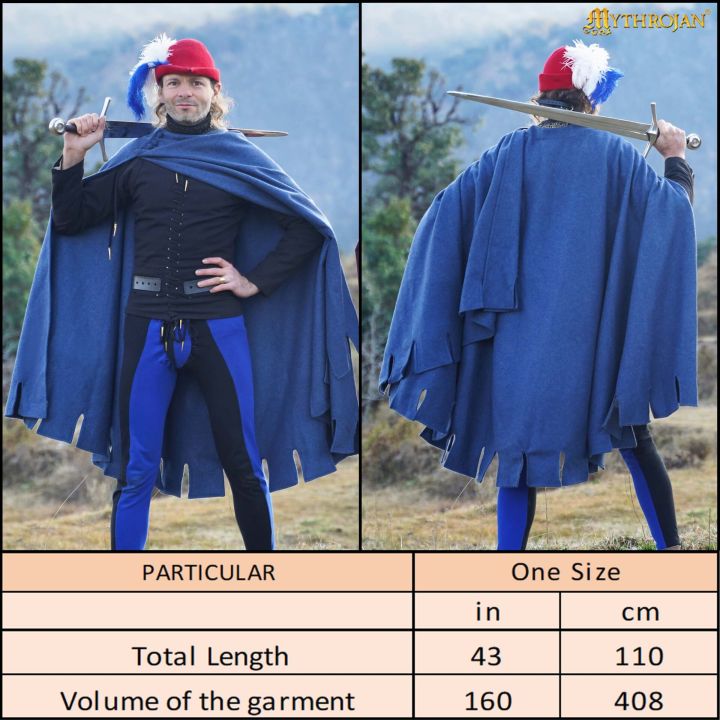Medieval Bockstenmann woolen cloak red 5