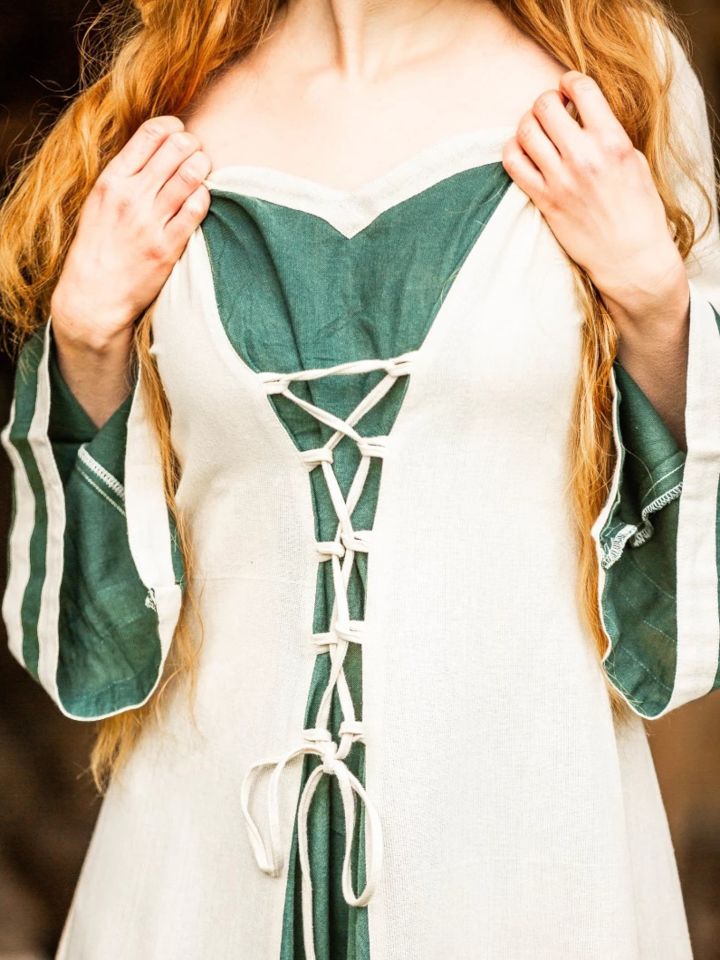 Medieval dress Dorothea nature/green M 5