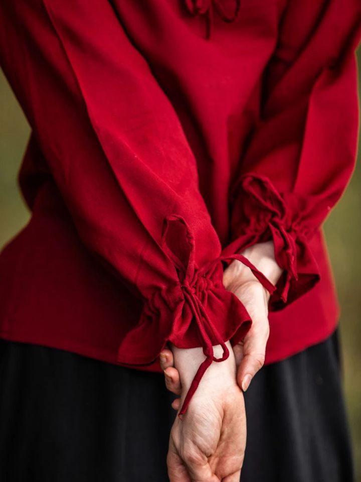 Blouse with lacing red XL 5