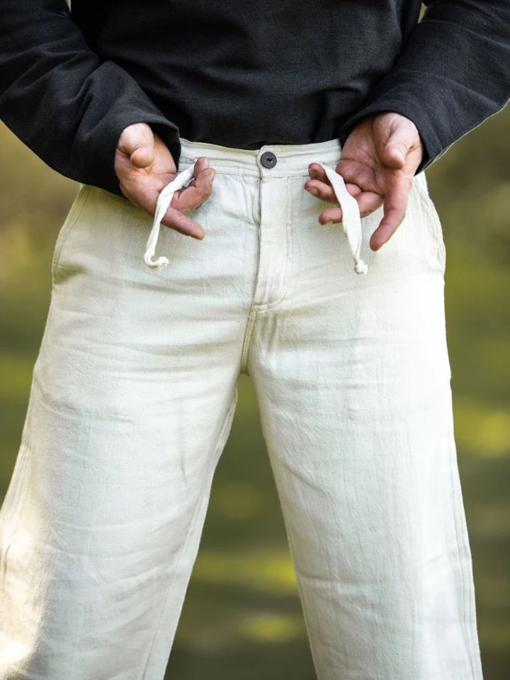 Cotton pants with lacing natural S 5