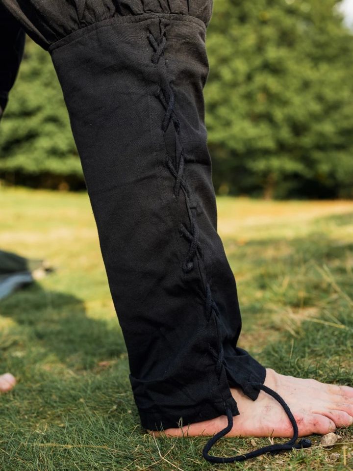 Pants with leg lacing black 5