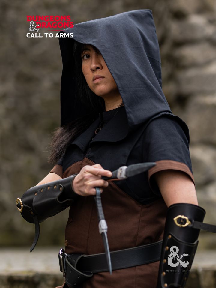 D&D rogue hooded vest brown 6