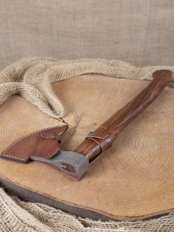 Sturdy axe with curved wooden handle 6
