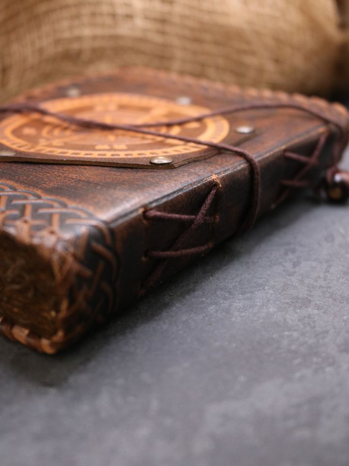 antique leather book - compass 6