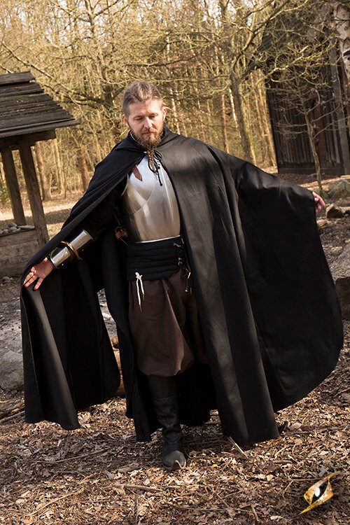 Hooded cloak Godfrey Twill black S/M 6