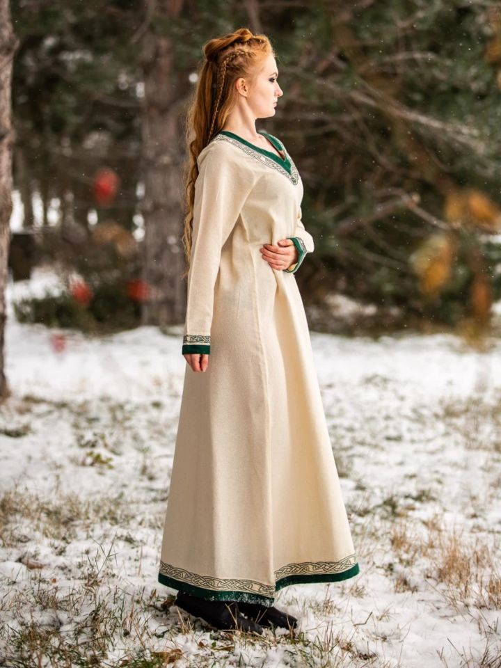 Viking dress Lagertha natural-green L 6