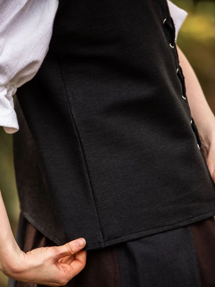Bodice vest made of thick cotton fabric black 6
