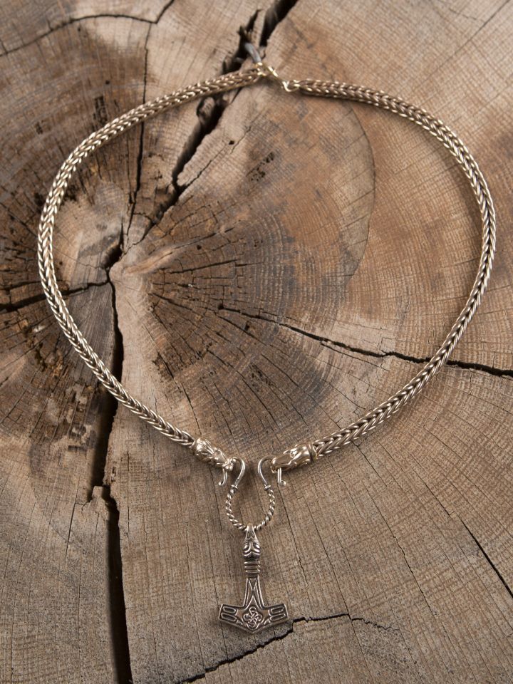 Hand-braided Viking necklace 65 cm 6