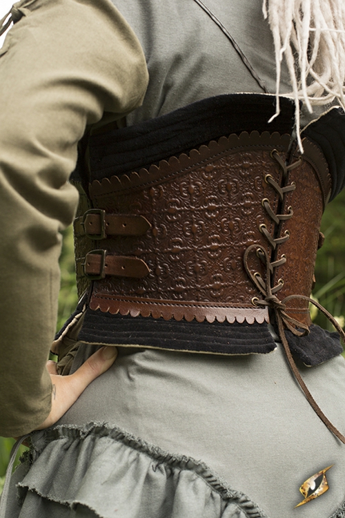 Embossed corset belt black-brown M/L 5