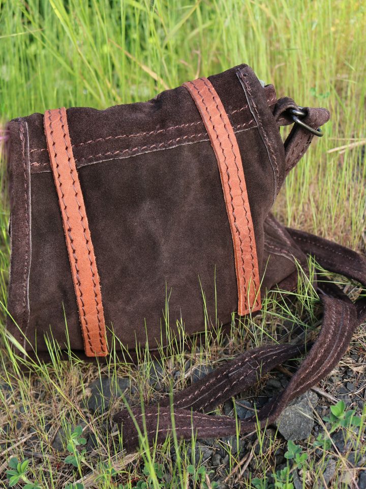 Brown suede shoulder bag 6
