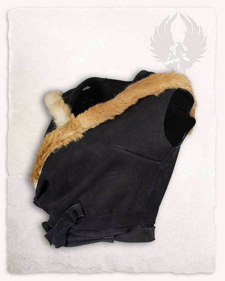 Black leather hooded top M 6