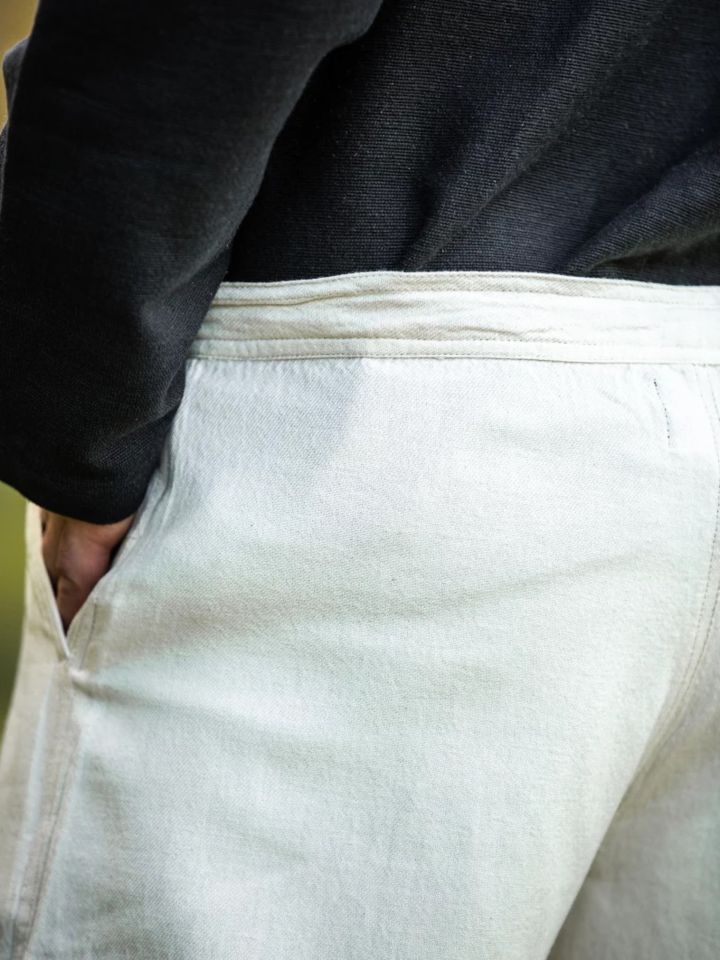 Cotton pants with lacing natural S 6