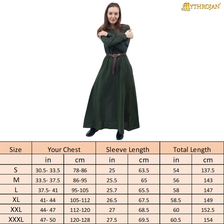 Medieval dress "Athena" green 6